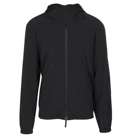 NWT GUCCI VIAGGIO BLACK NYLON LIGHT HOODED WINDBREAKER ZIP JACKET 56 US 46 ITALY